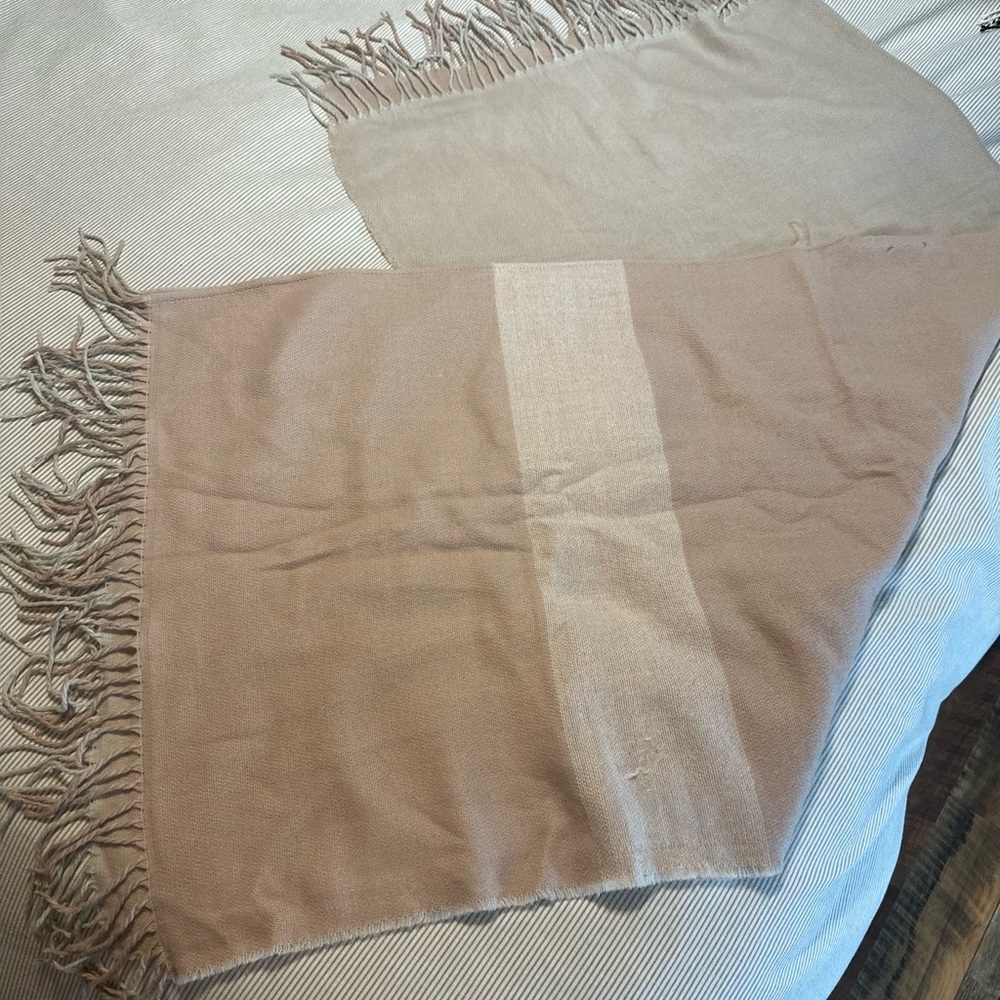 Pink and cream poncho/scarf